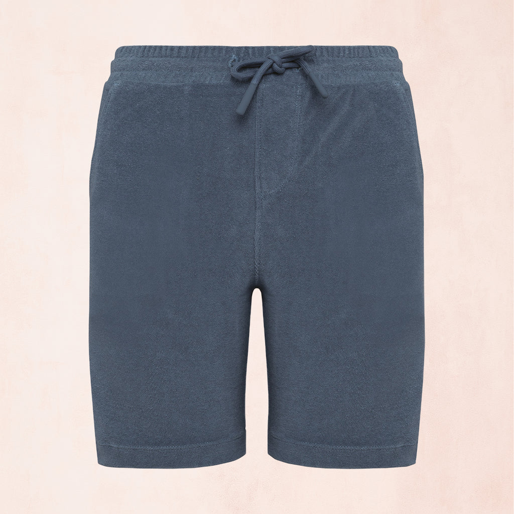 Barnshorts i frotté av ekologisk bomull och återvunnen polyester