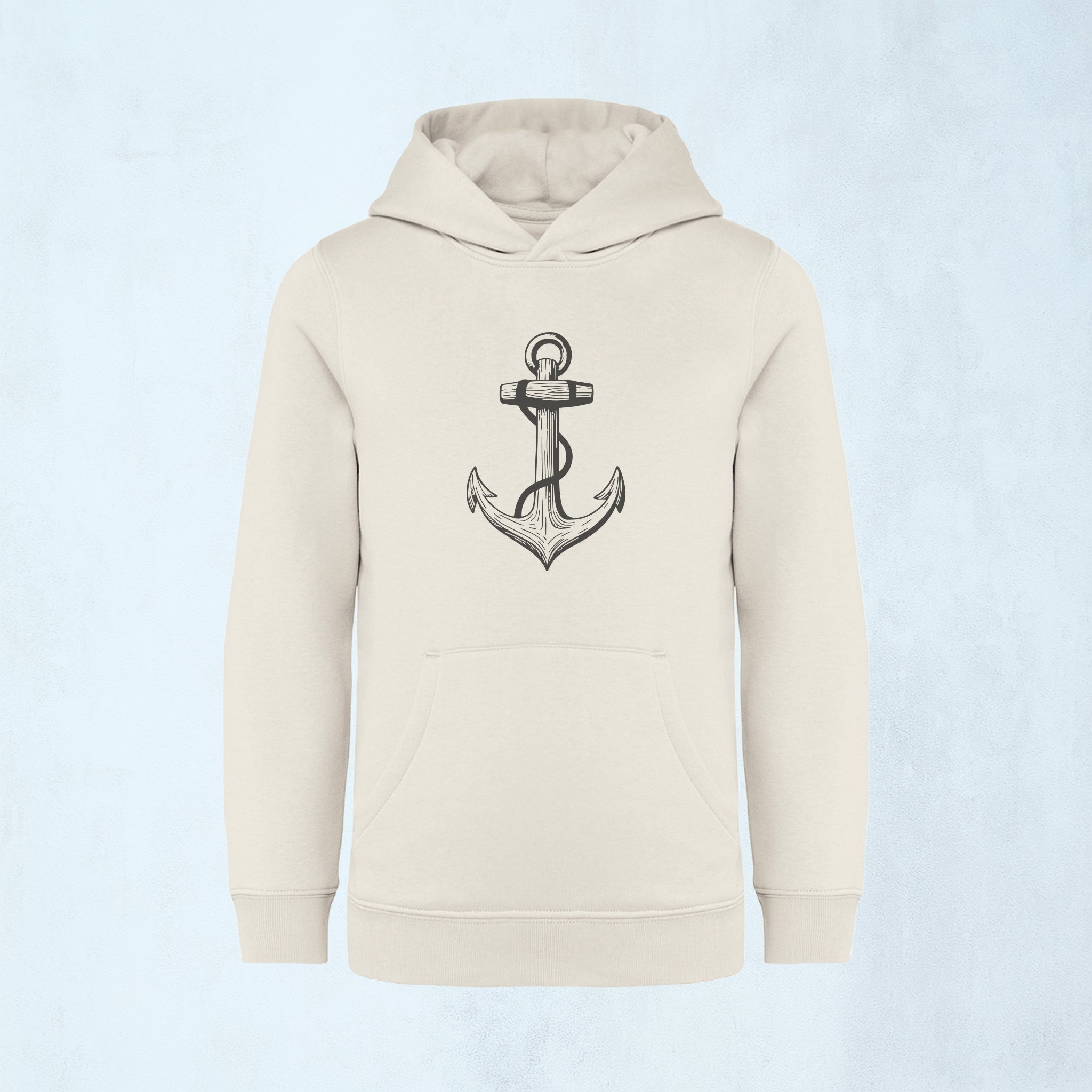 Premium hoodie med stilrent ankare | Havet