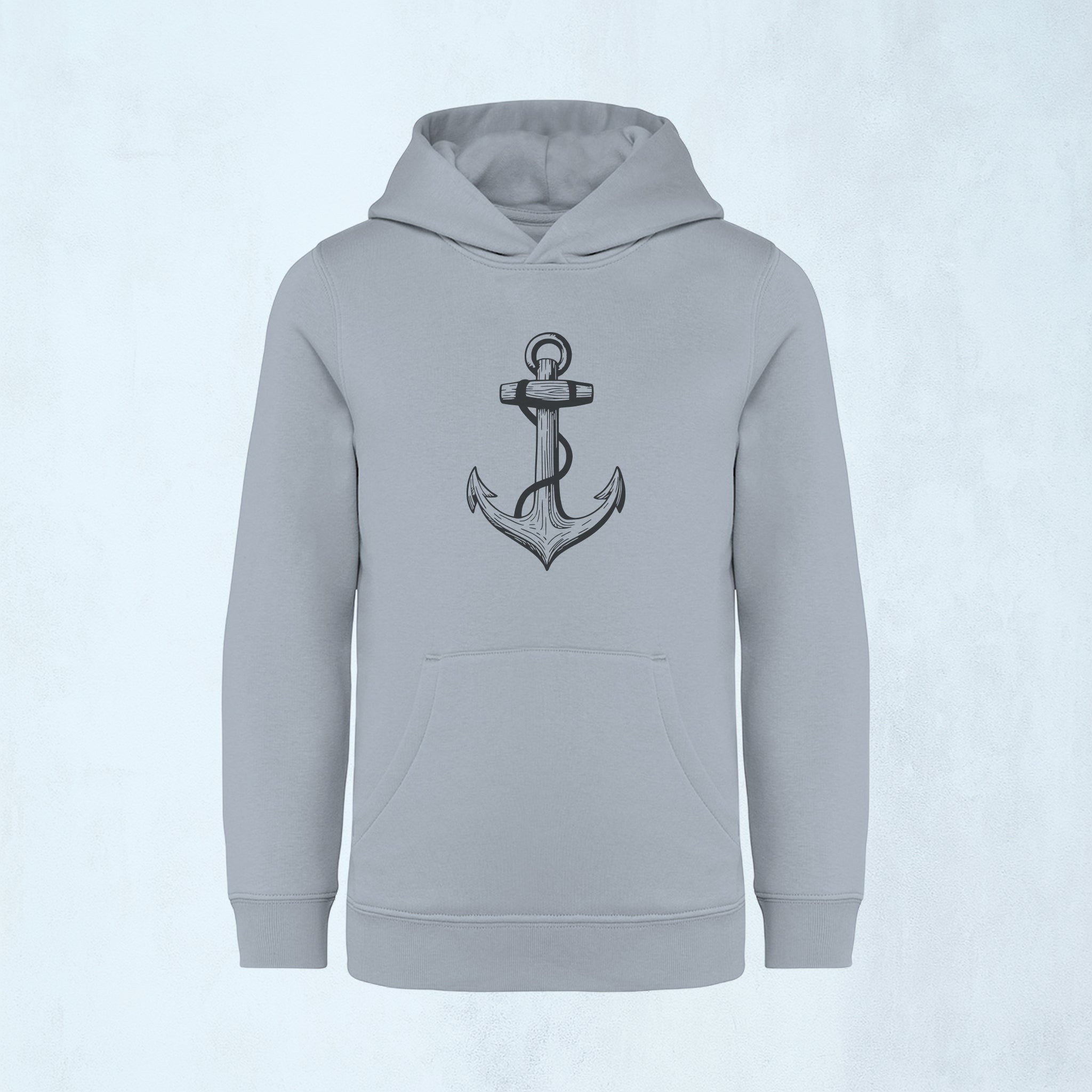 Premium hoodie med stilrent ankare | Havet
