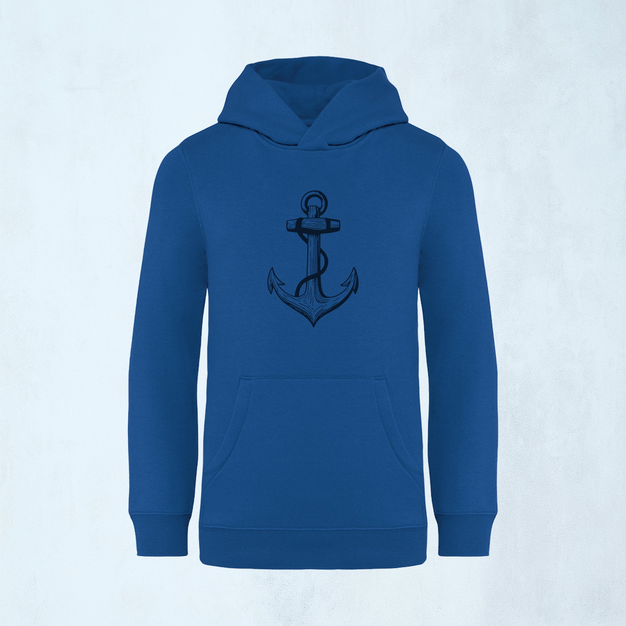Premium hoodie med stilrent ankare | Havet