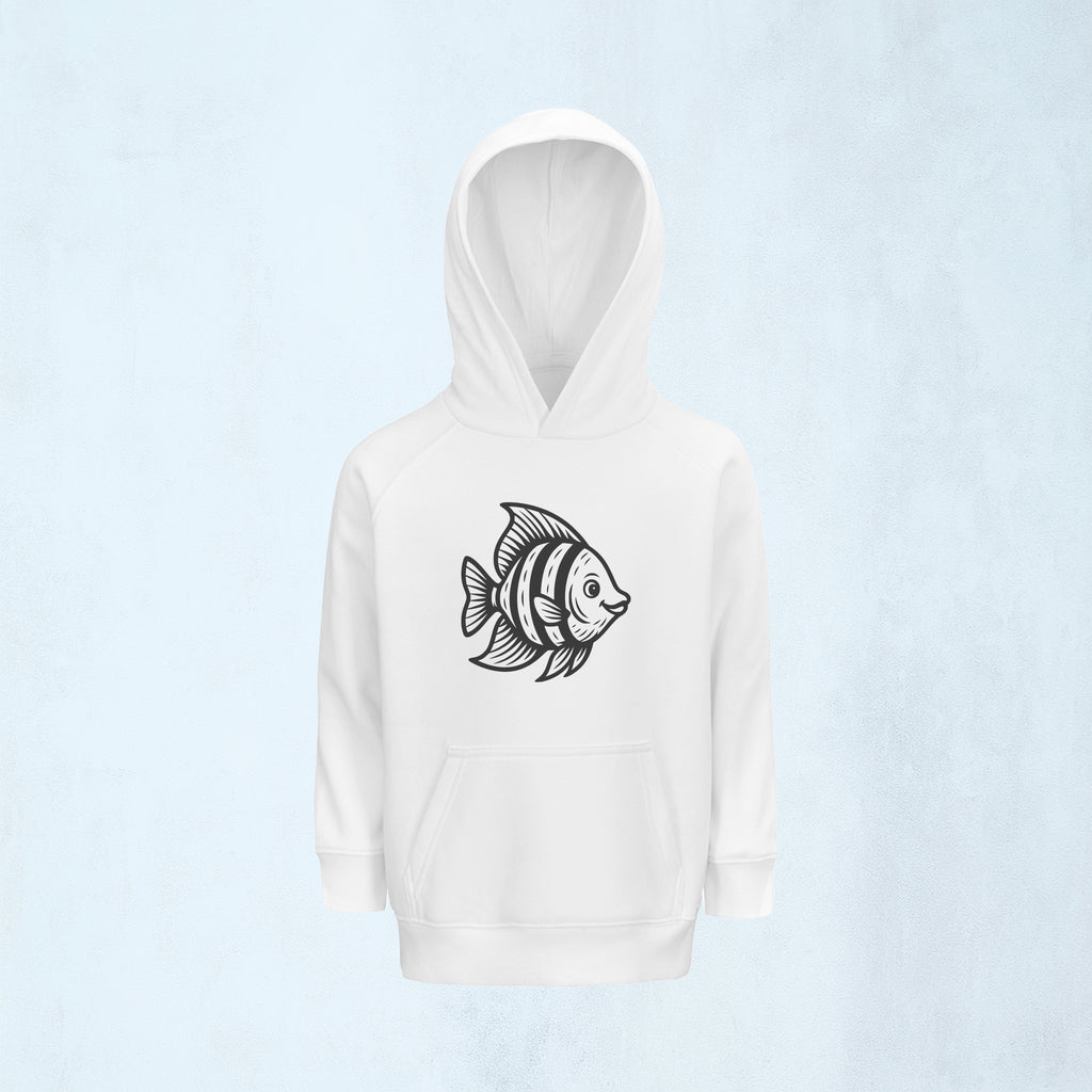 Hoodie med lekfull fisk | Havet