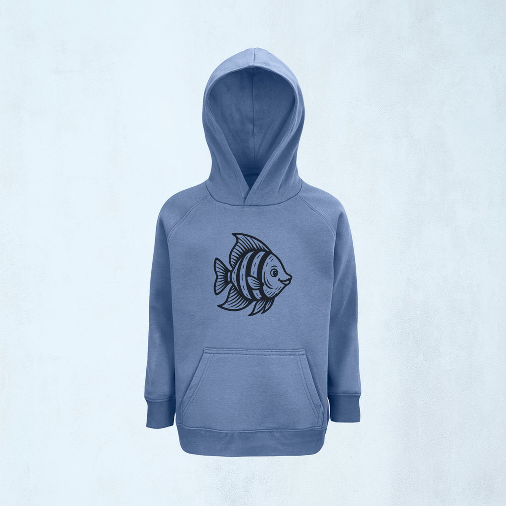 Hoodie med lekfull fisk | Havet