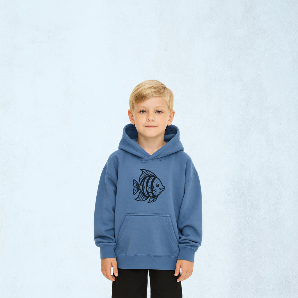 Hoodie med lekfull fisk | Havet