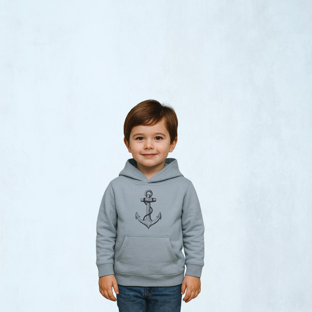 Premium hoodie med stilrent ankare | Havet
