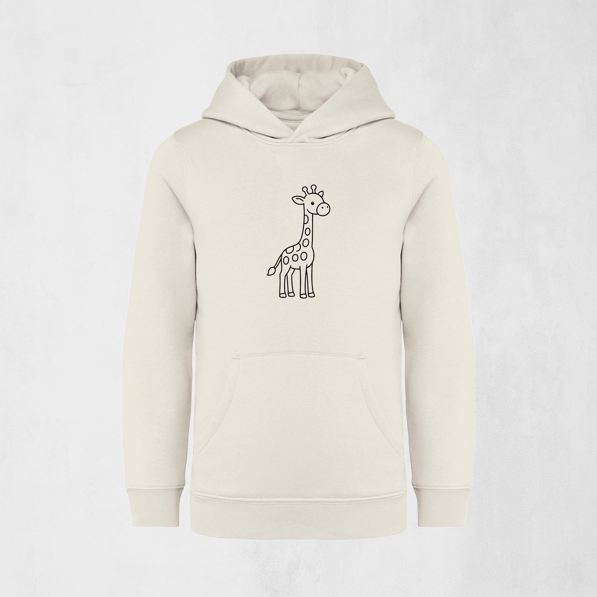 Premium hoodie med elegant giraff | Safari & Skog