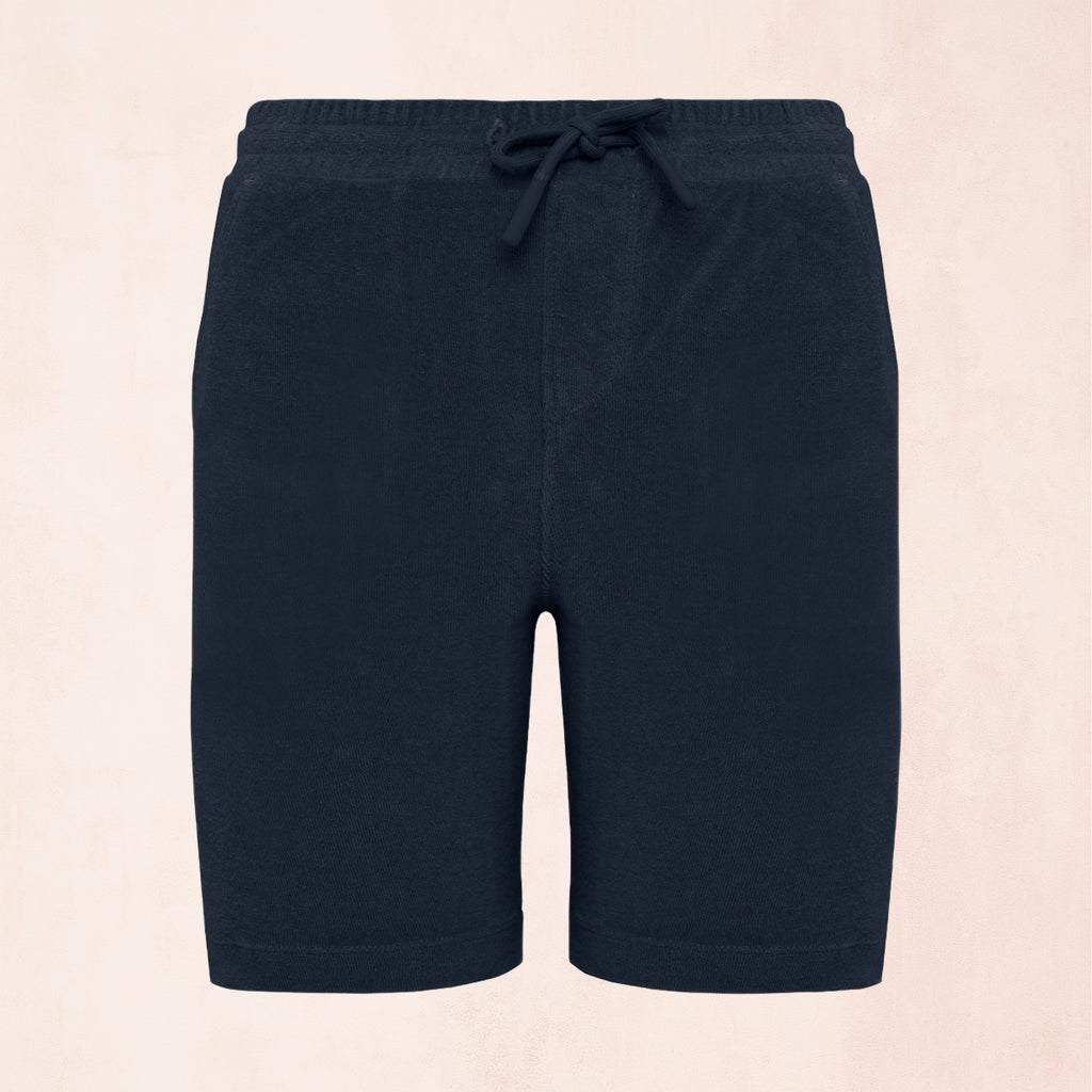 Barnshorts i frotté av ekologisk bomull och återvunnen polyester