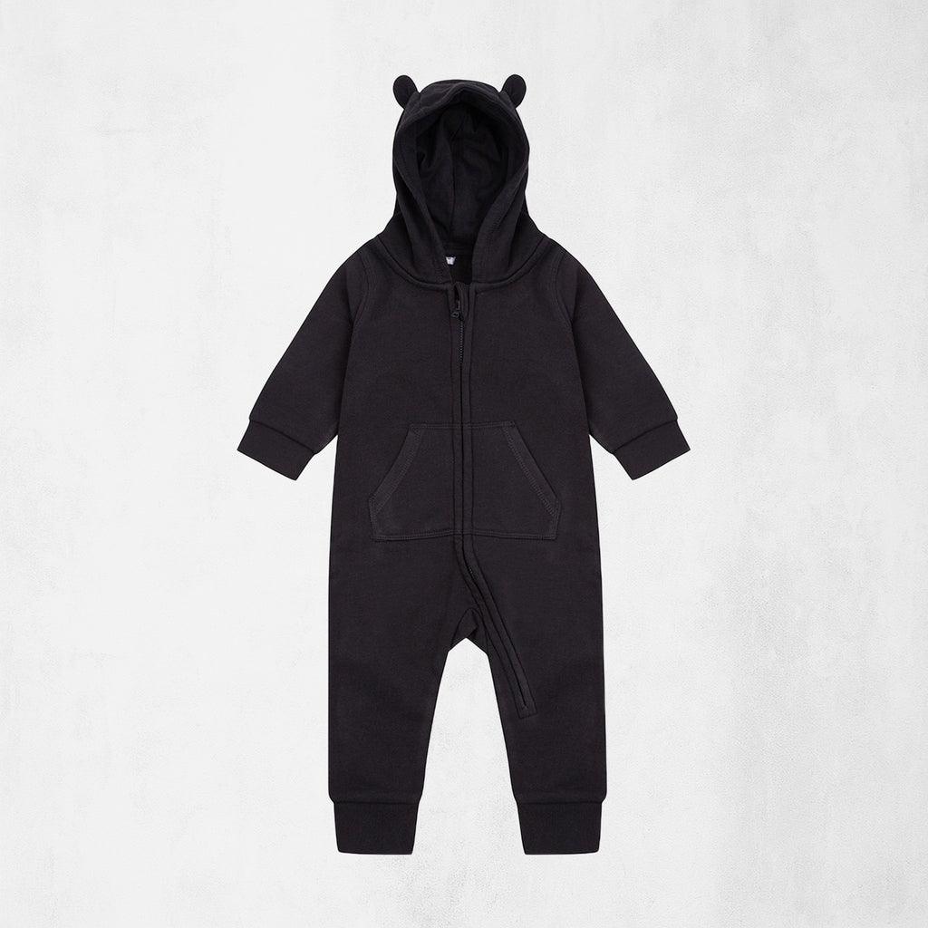 Overall i mjuk fleece med huva och örondetaljer för baby & småbarn