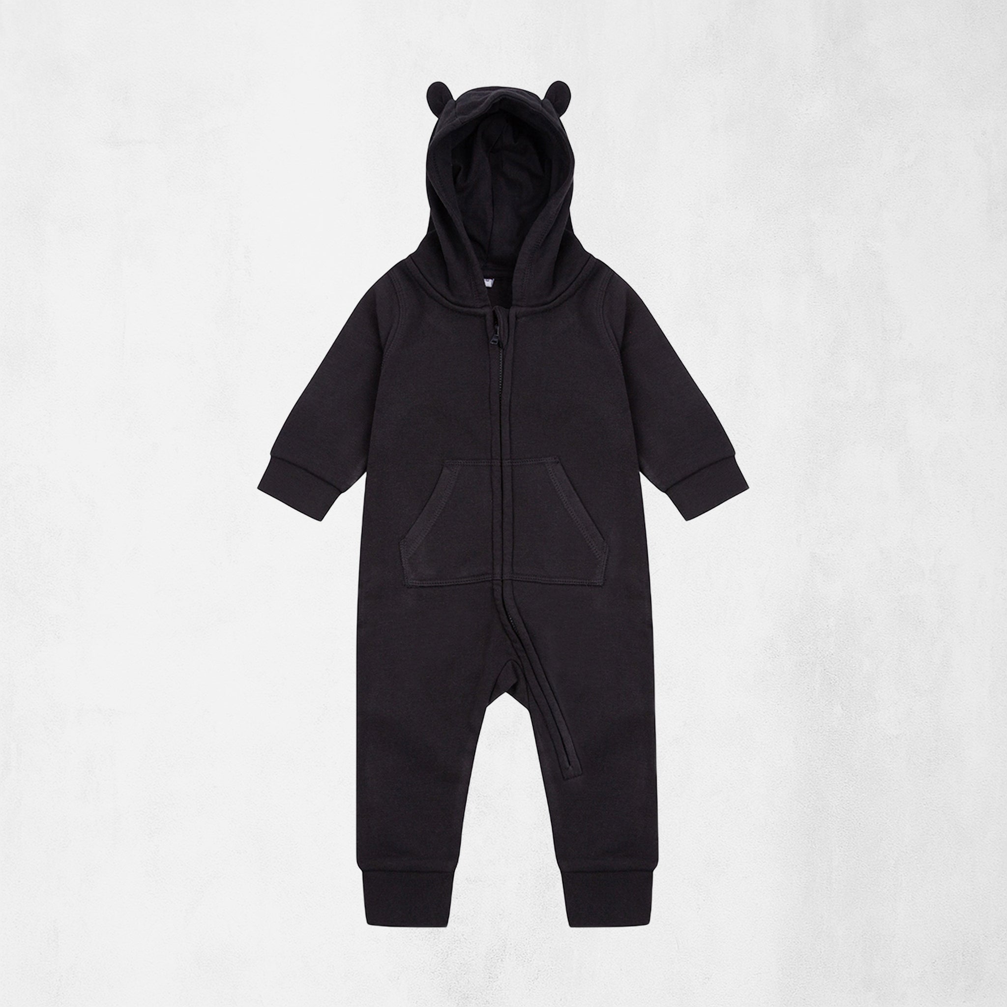 Overall i mjuk fleece med huva och örondetaljer för baby & småbarn