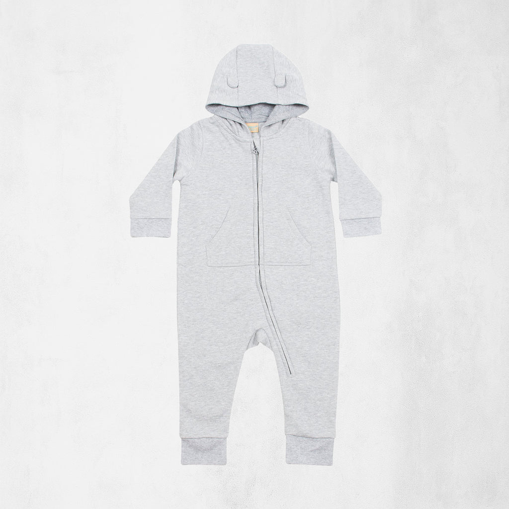 Overall i mjuk fleece med huva och örondetaljer för baby & småbarn