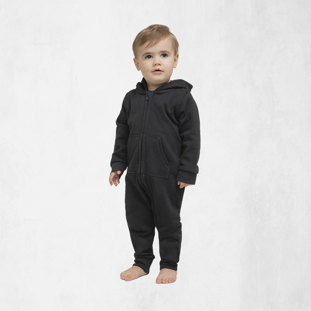 Overall i mjuk fleece med huva och örondetaljer för baby & småbarn