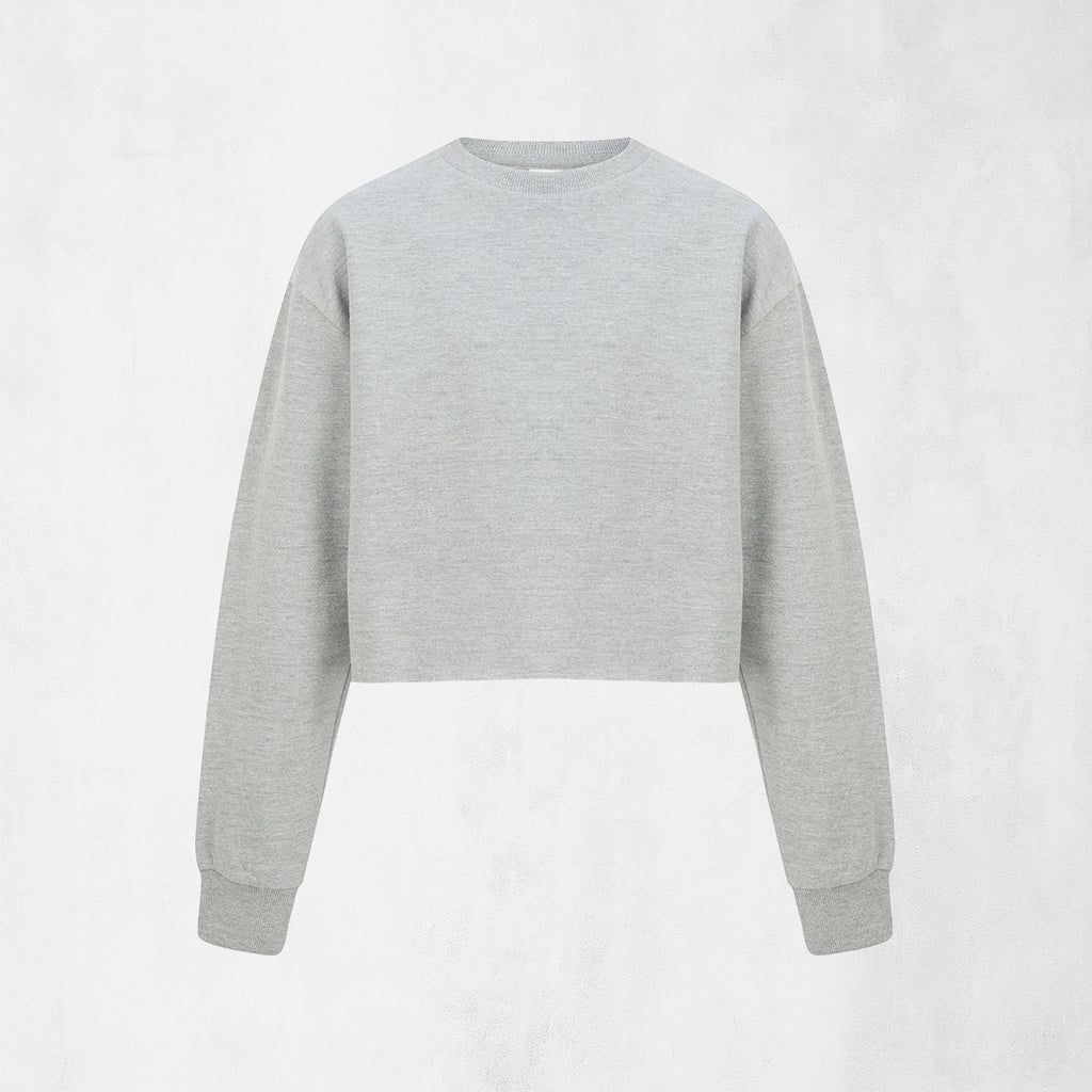 Cropped sweatshirt i bomullsmix med oversized passform för barn
