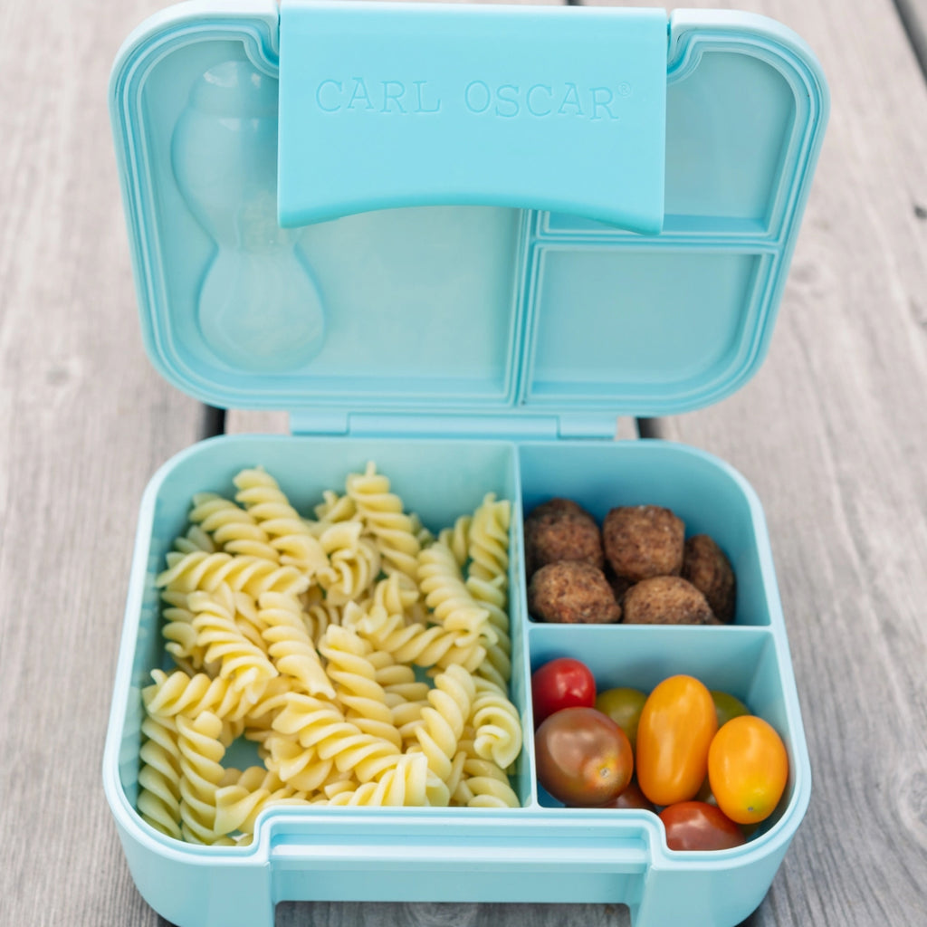 Matlåda för barn med tre fack och bestick – BentoBOX™