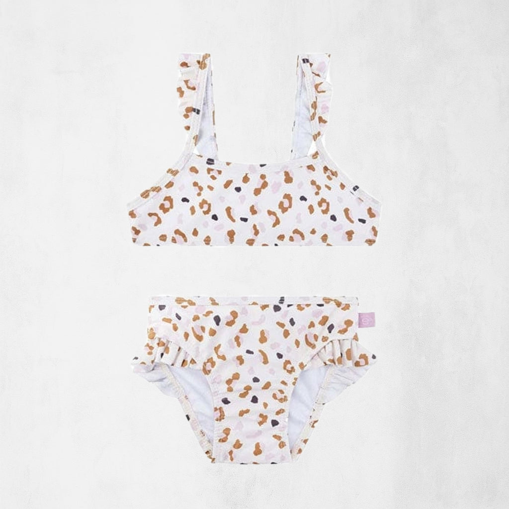 Bikini för barn med UPF50+ i flera leopardmönster