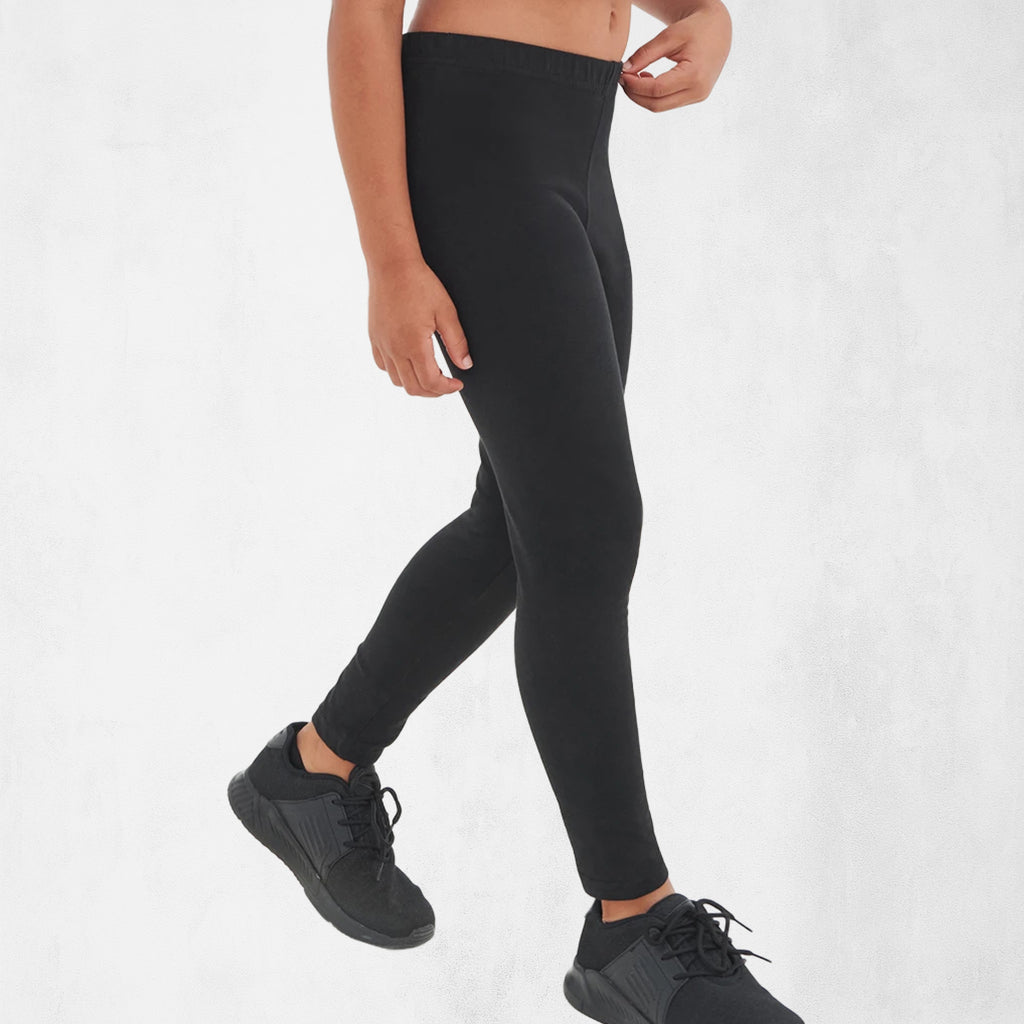 Svarta leggings i bomull med stretch för barn