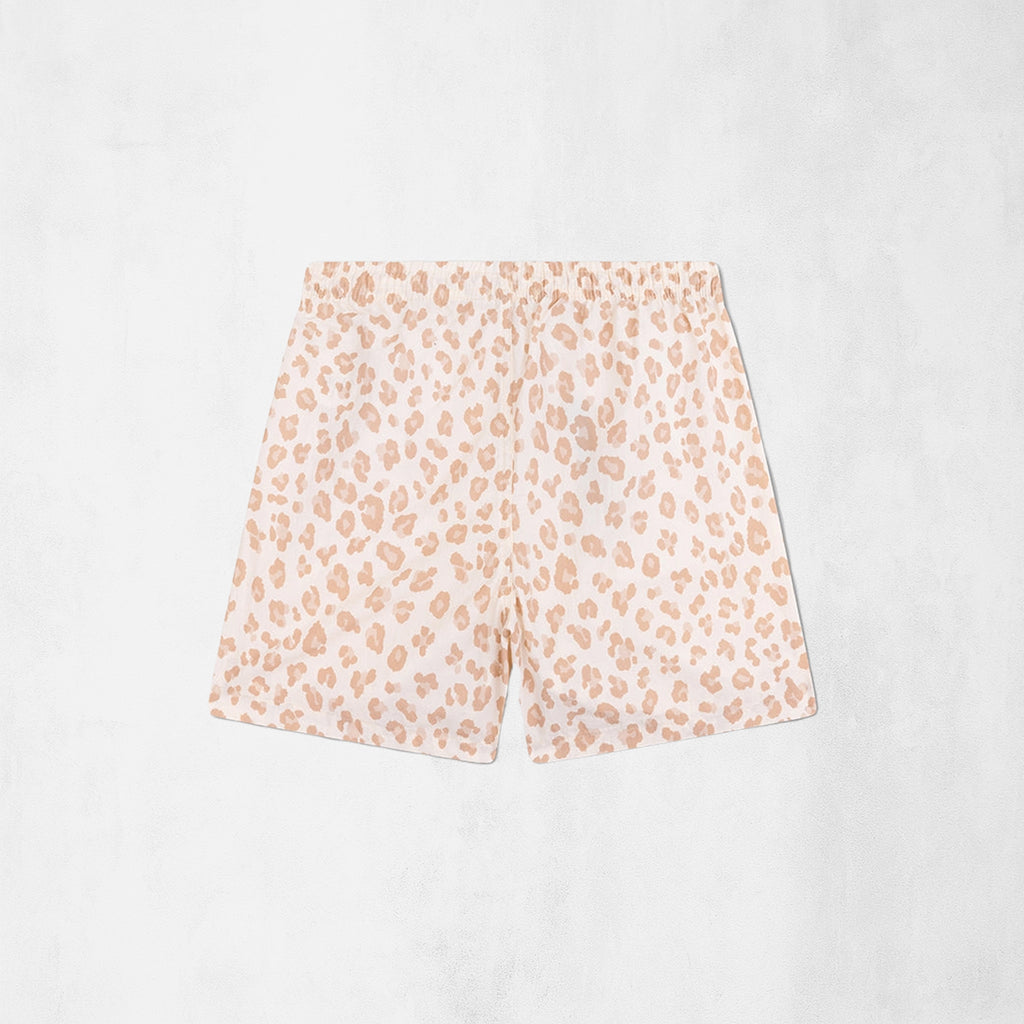 Badshorts för flickor med UV-skydd i leopardmönster