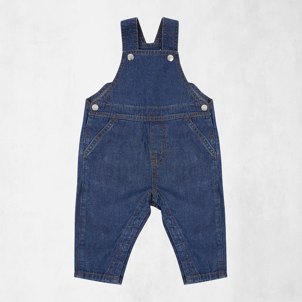 Hängselbyxor för baby & småbarn i denim med justerbara axelband