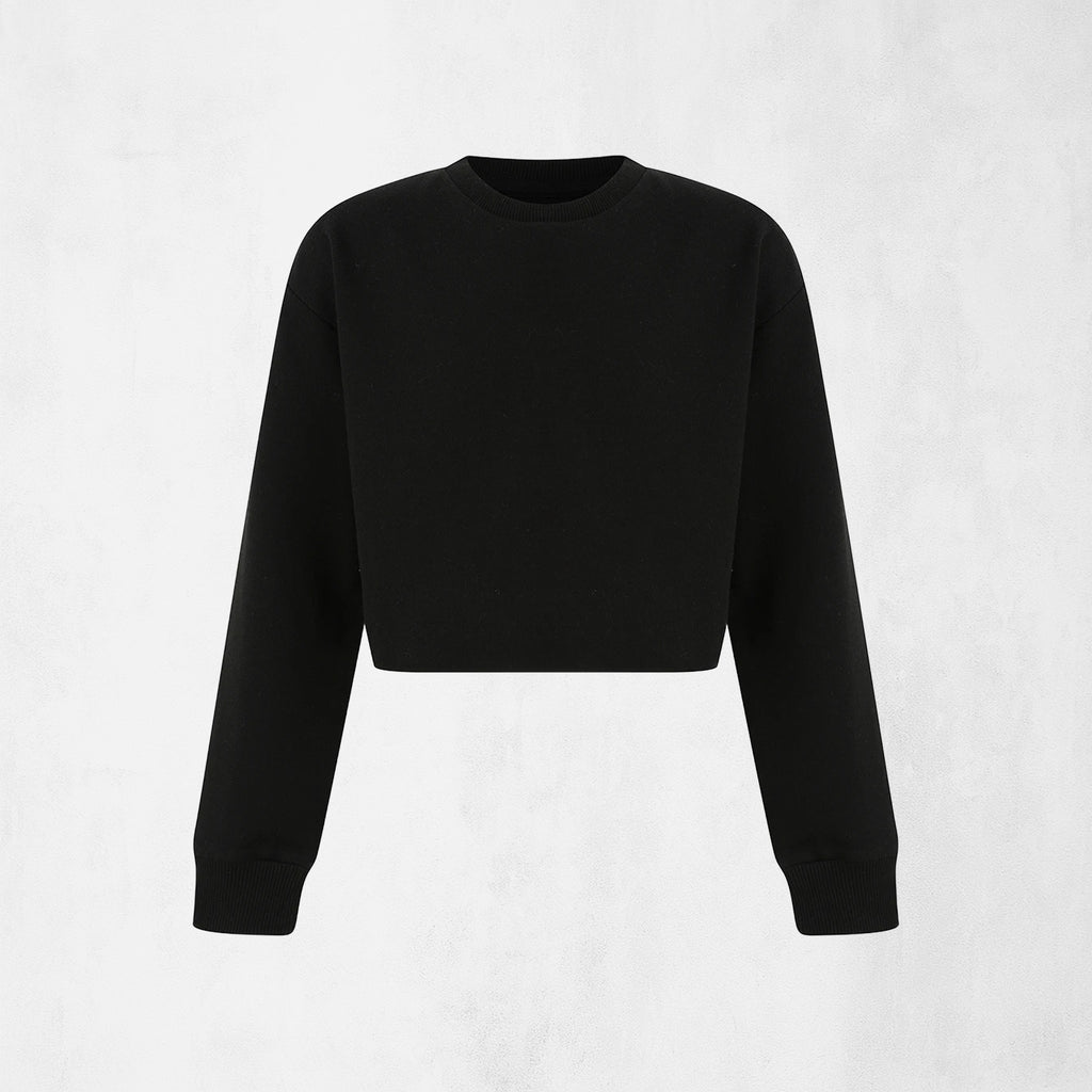 Cropped sweatshirt i bomullsmix med oversized passform för barn