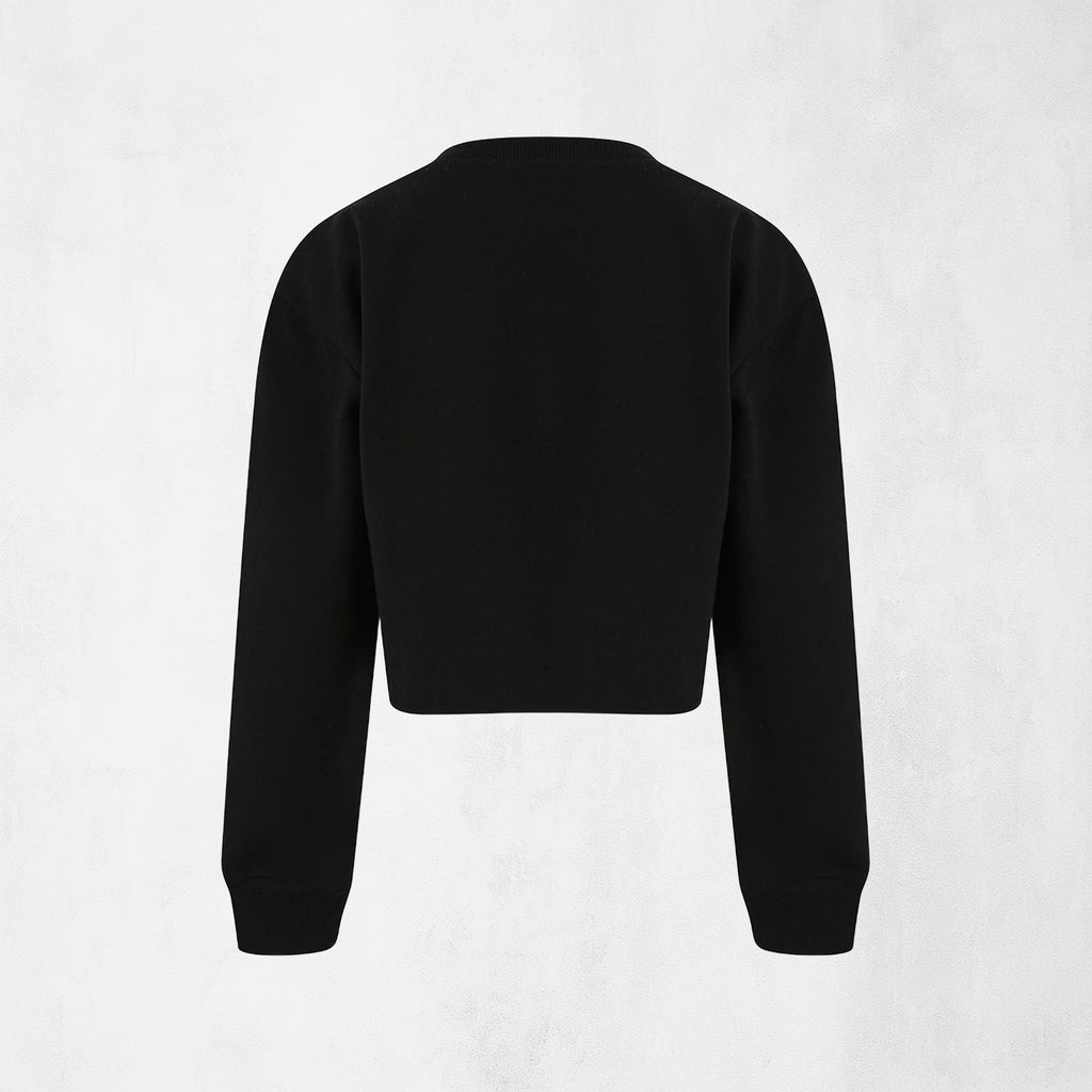 Cropped sweatshirt i bomullsmix med oversized passform för barn