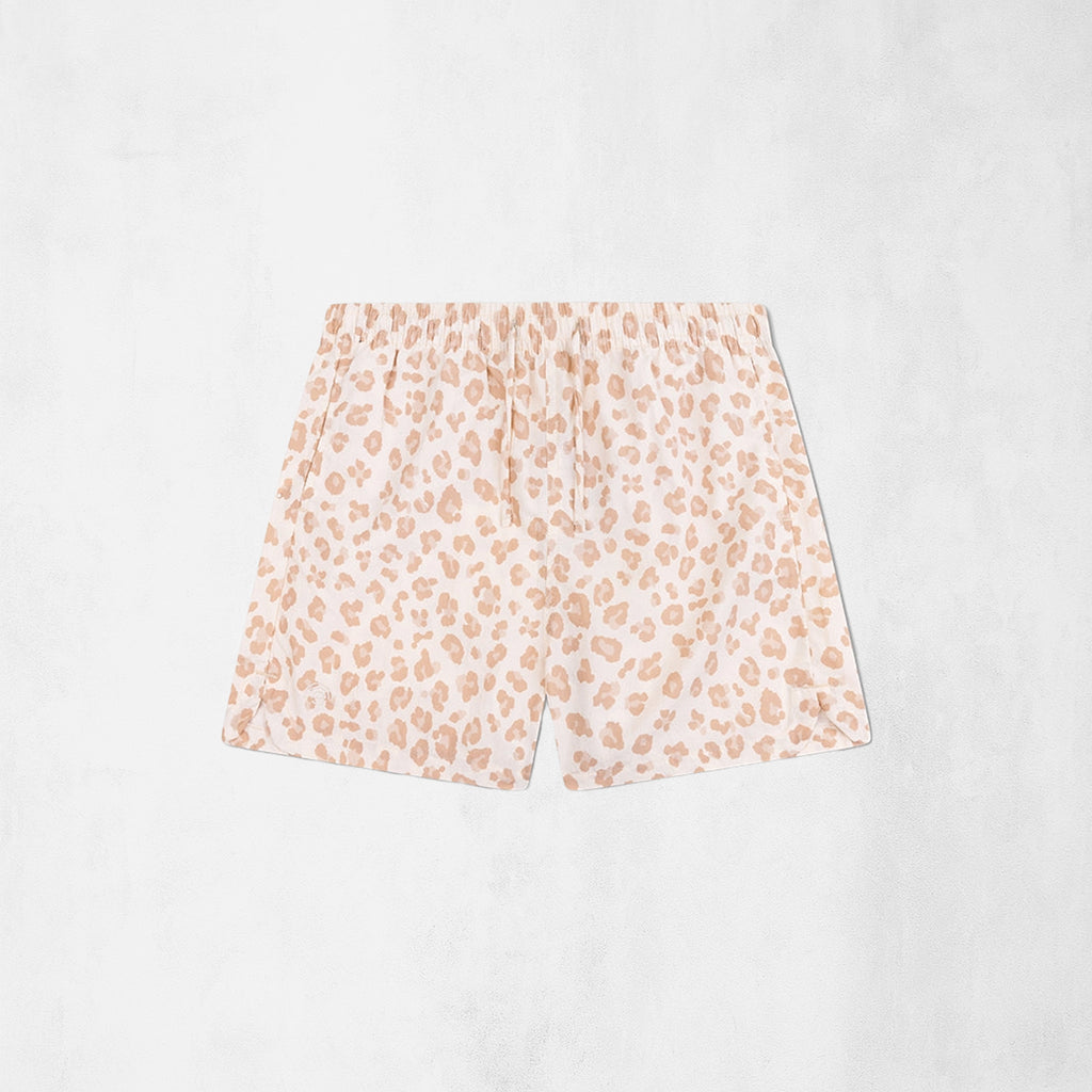 Badshorts för flickor med UV-skydd i leopardmönster