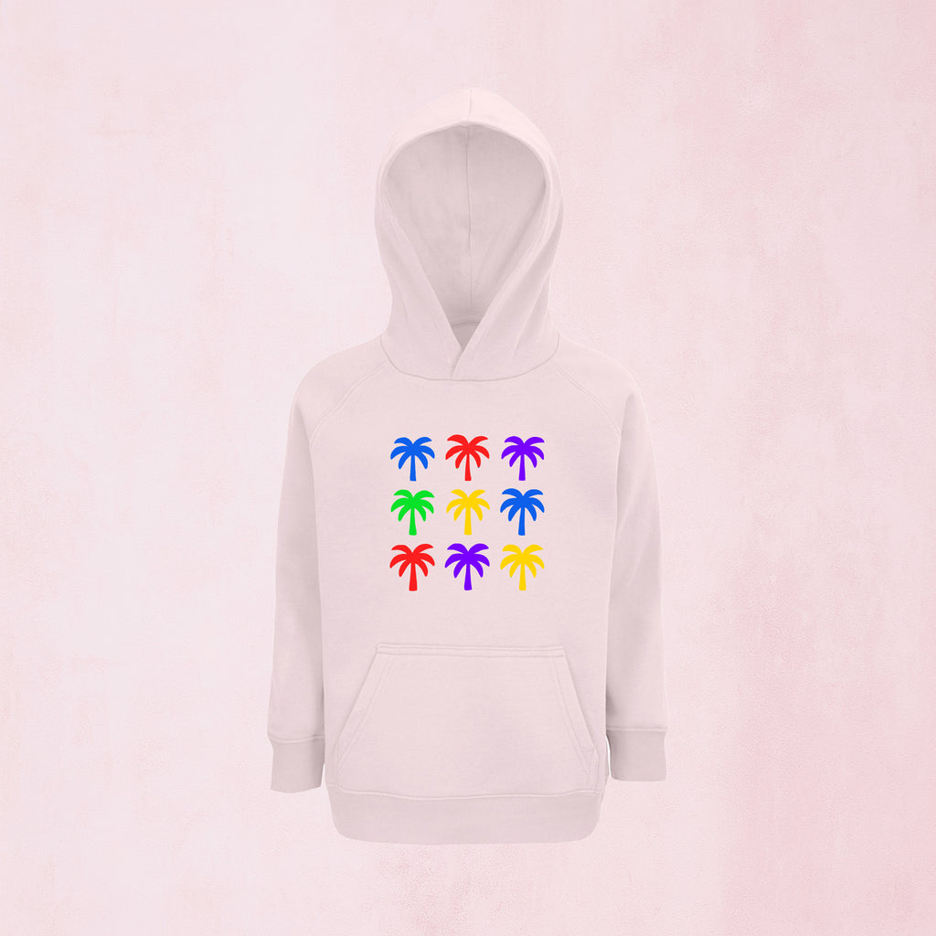Hoodie med färgglada palmer | Regnbåge