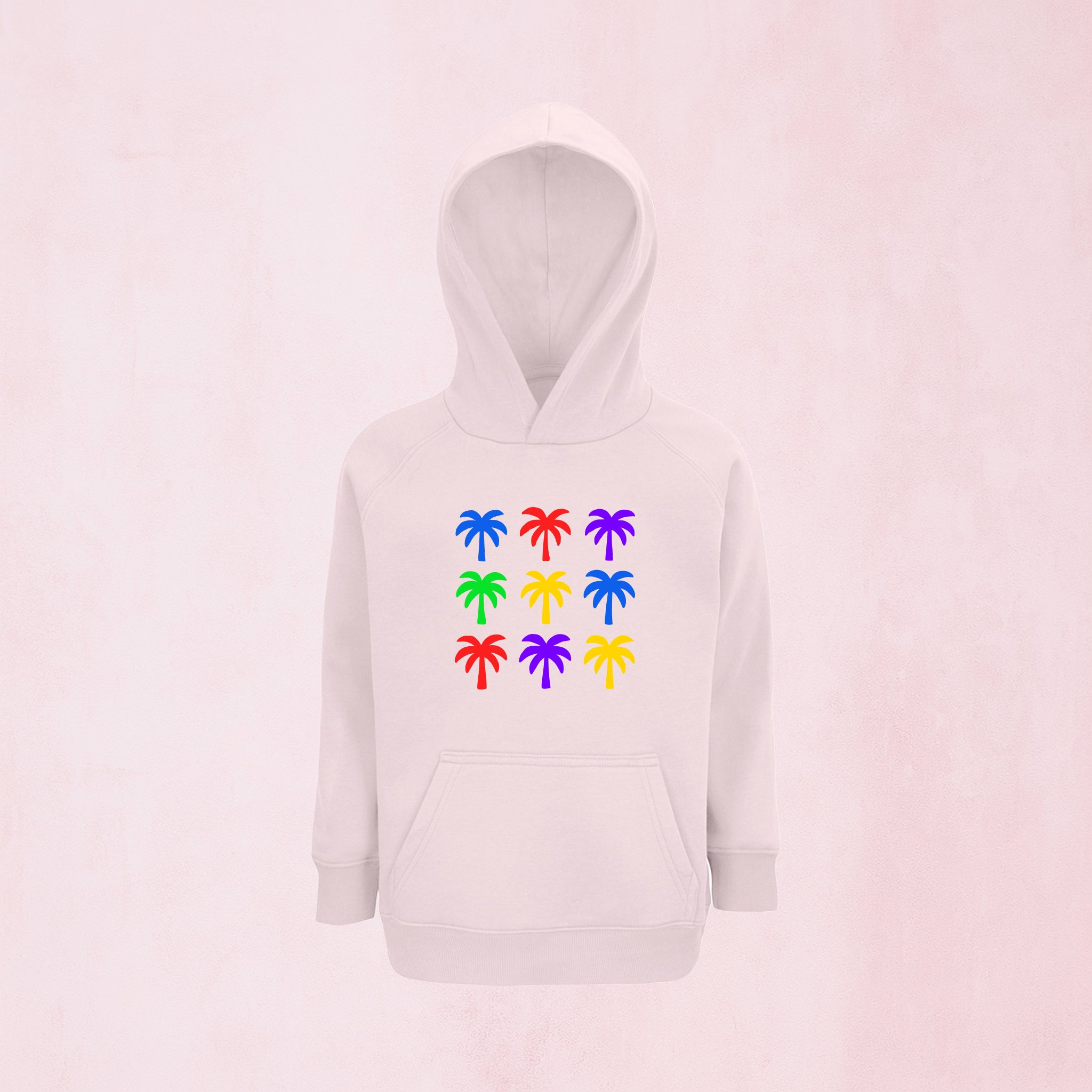 Hoodie med färgglada palmer | Regnbåge