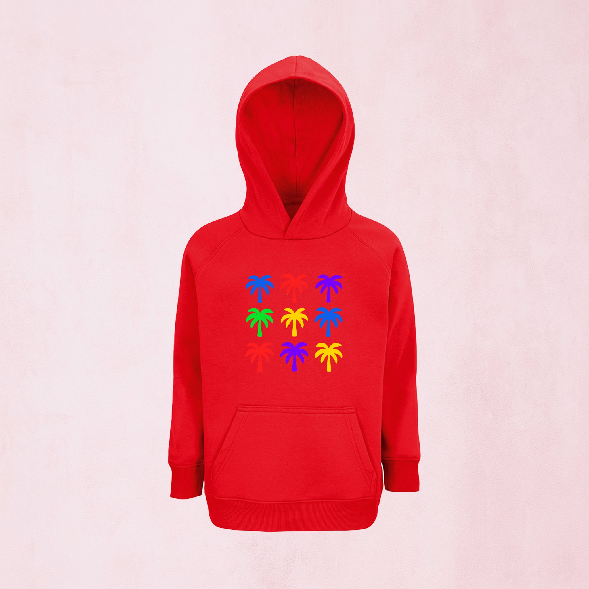Hoodie med färgglada palmer | Regnbåge