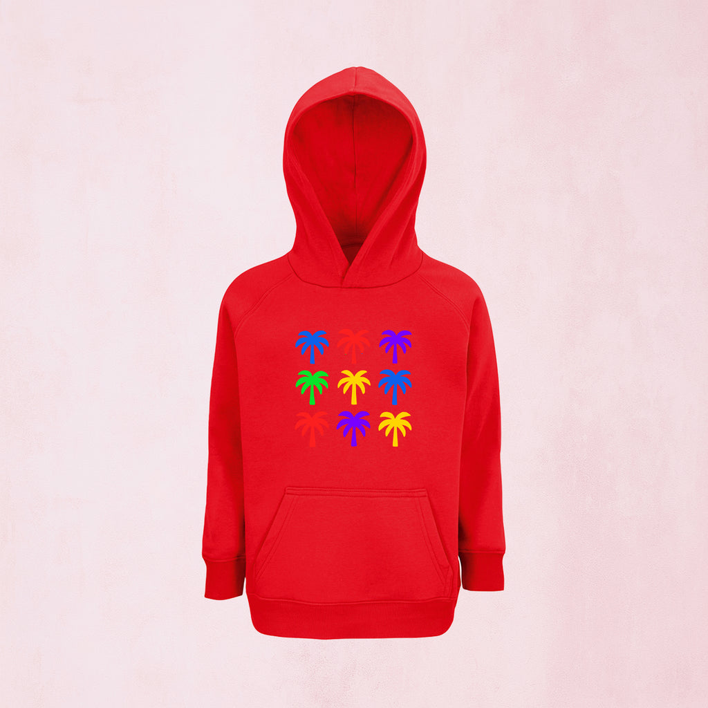 Hoodie med färgglada palmer | Regnbåge