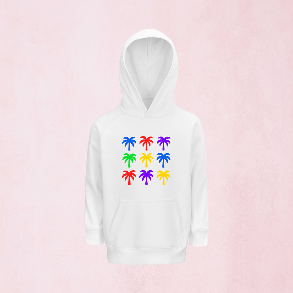 Hoodie med färgglada palmer | Regnbåge