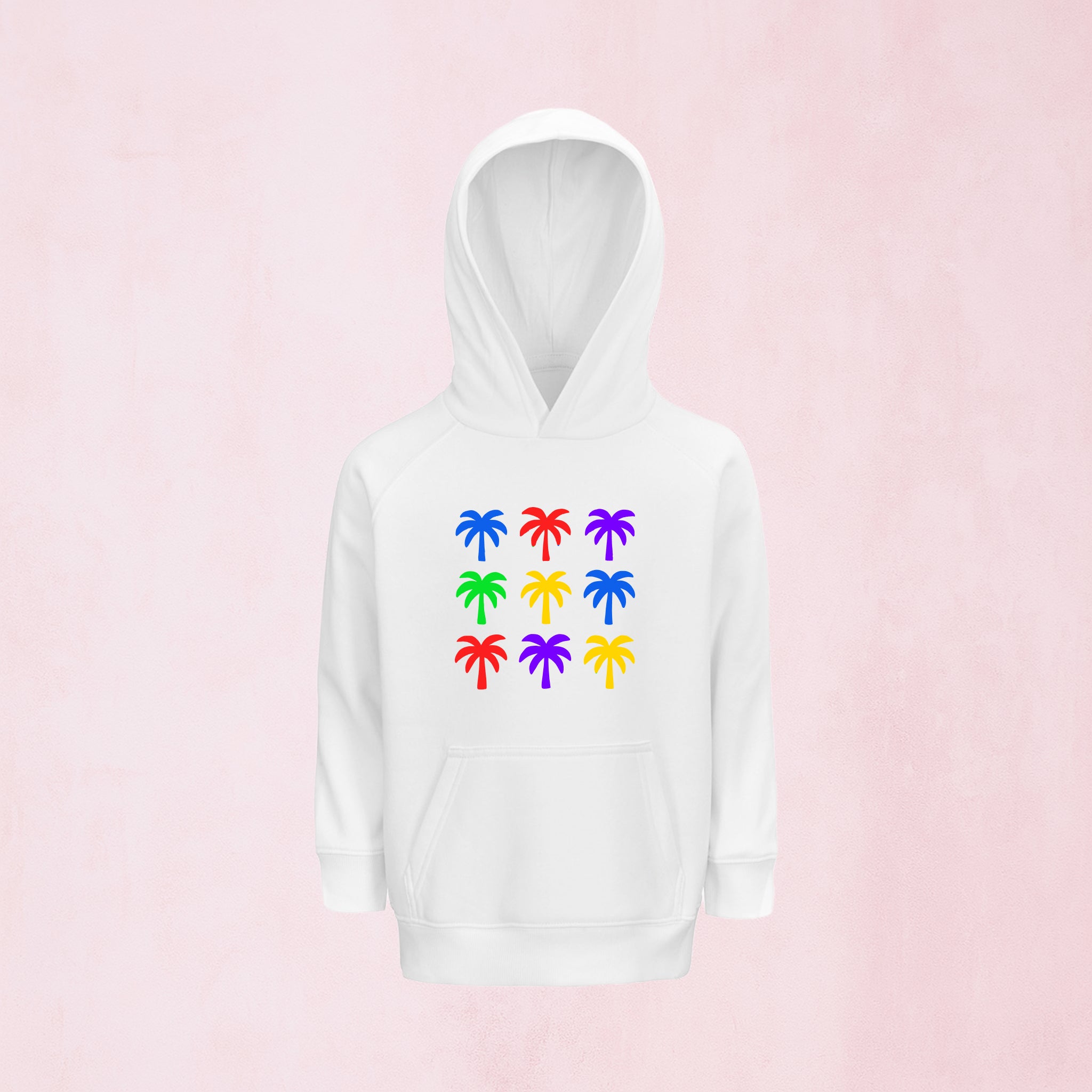 Hoodie med färgglada palmer | Regnbåge