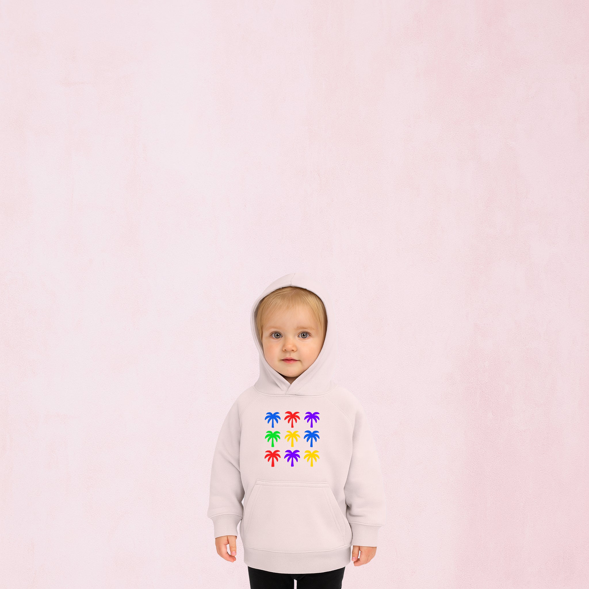 Hoodie med färgglada palmer | Regnbåge