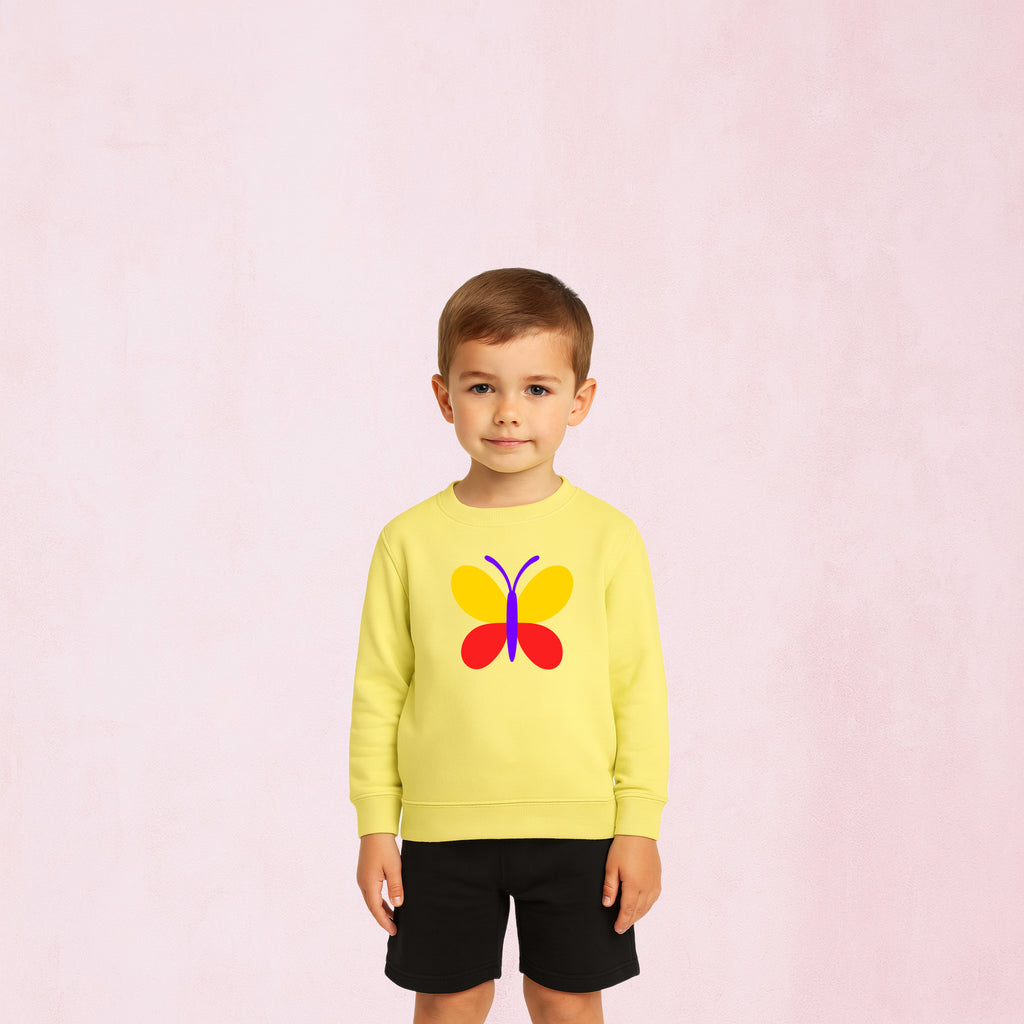 Sweatshirt med färgfull fjäril | Regnbåge