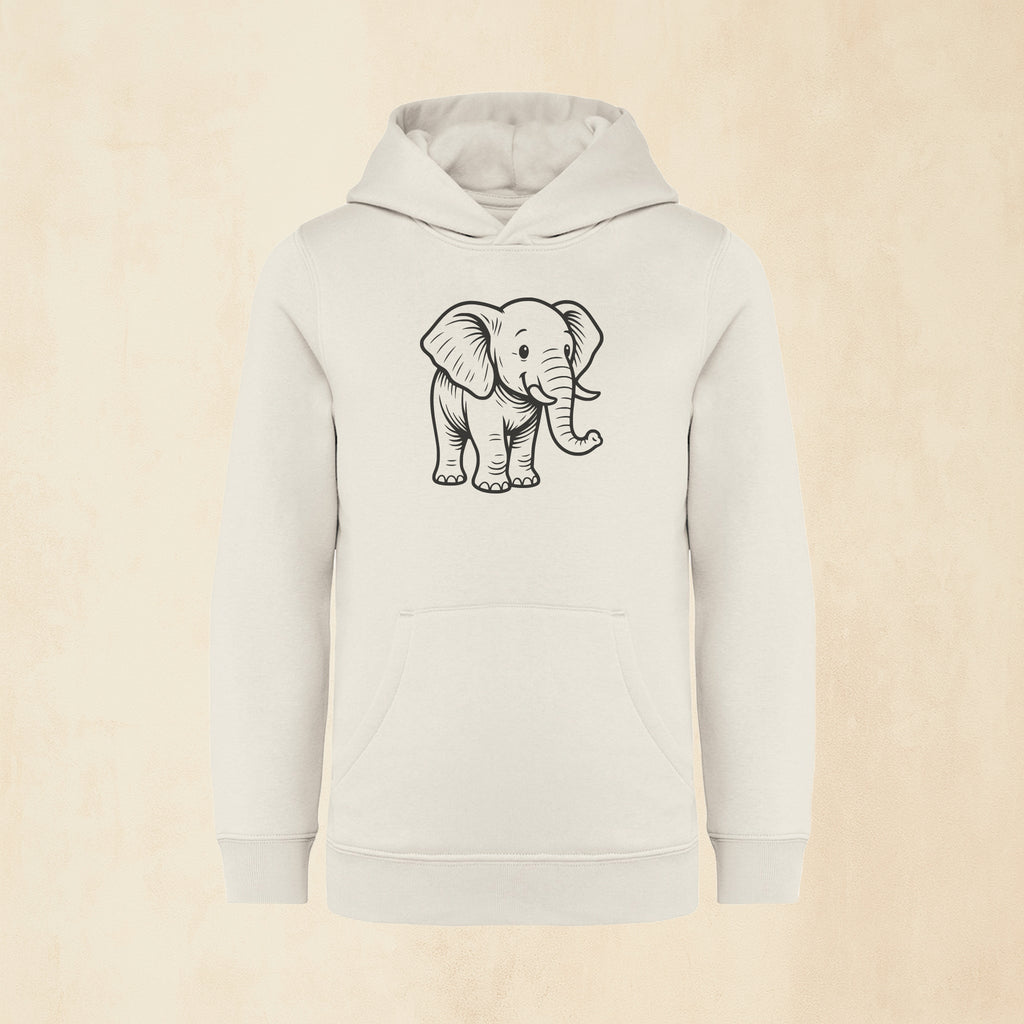 Premium hoodie med stolt elefant | Safari & Skog