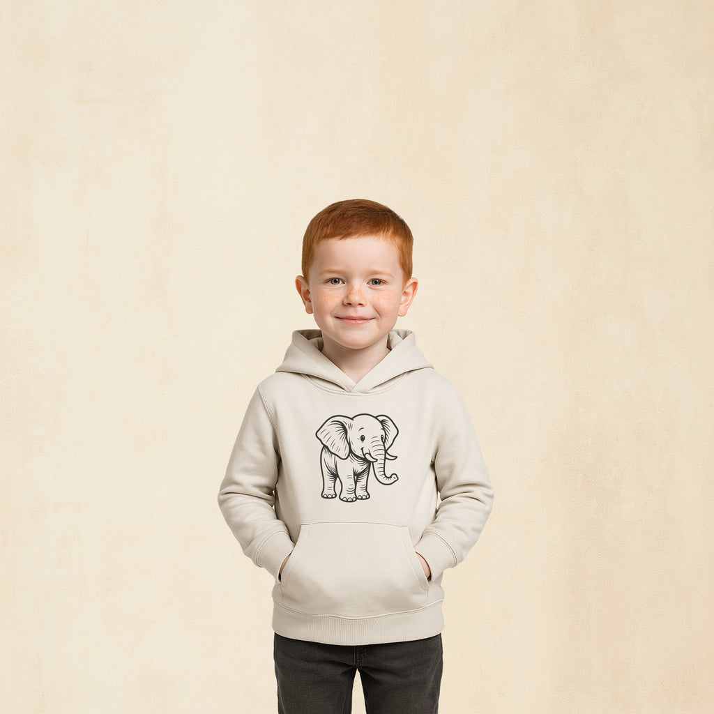Premium hoodie med stolt elefant | Safari & Skog