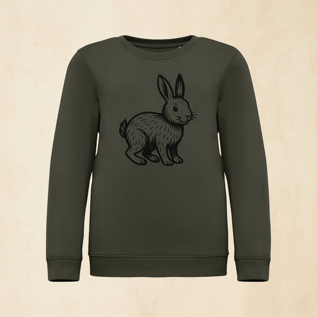 Premium sweatshirt med livlig hare | Safari & Skog