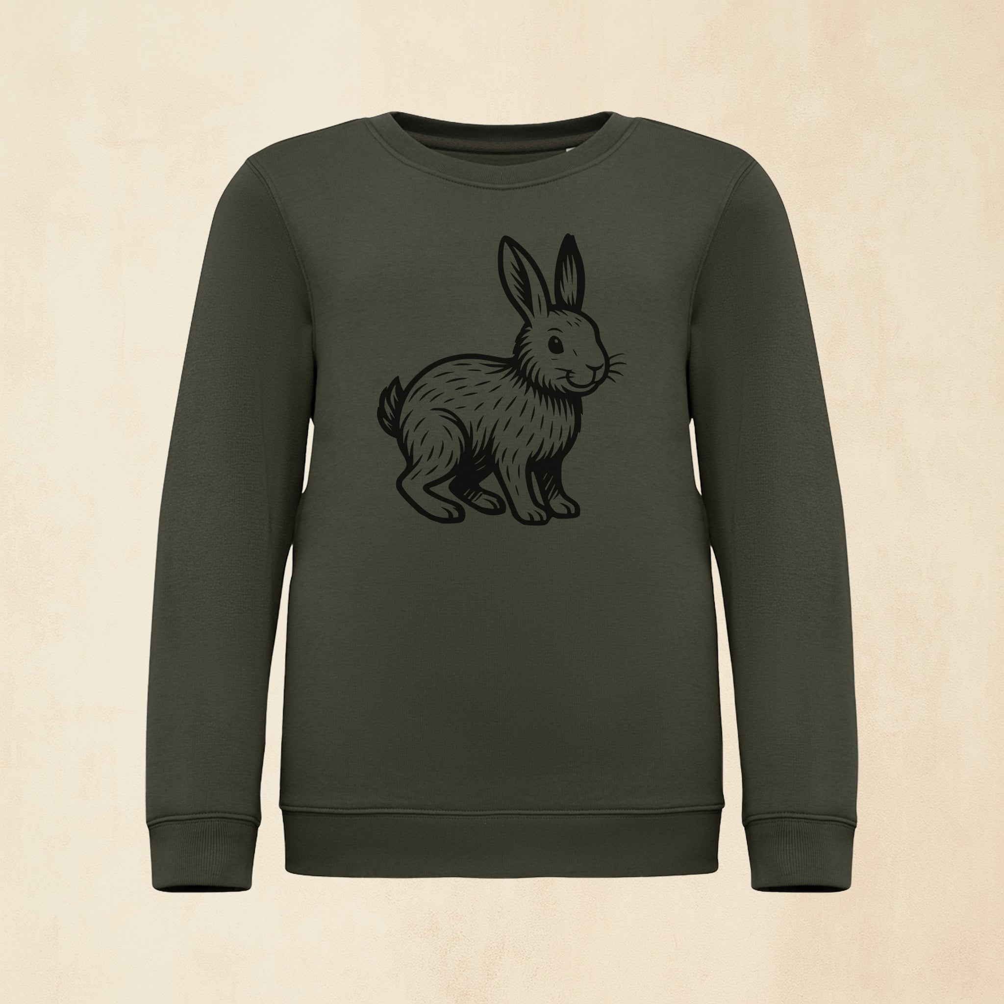 Premium sweatshirt med livlig hare | Safari & Skog