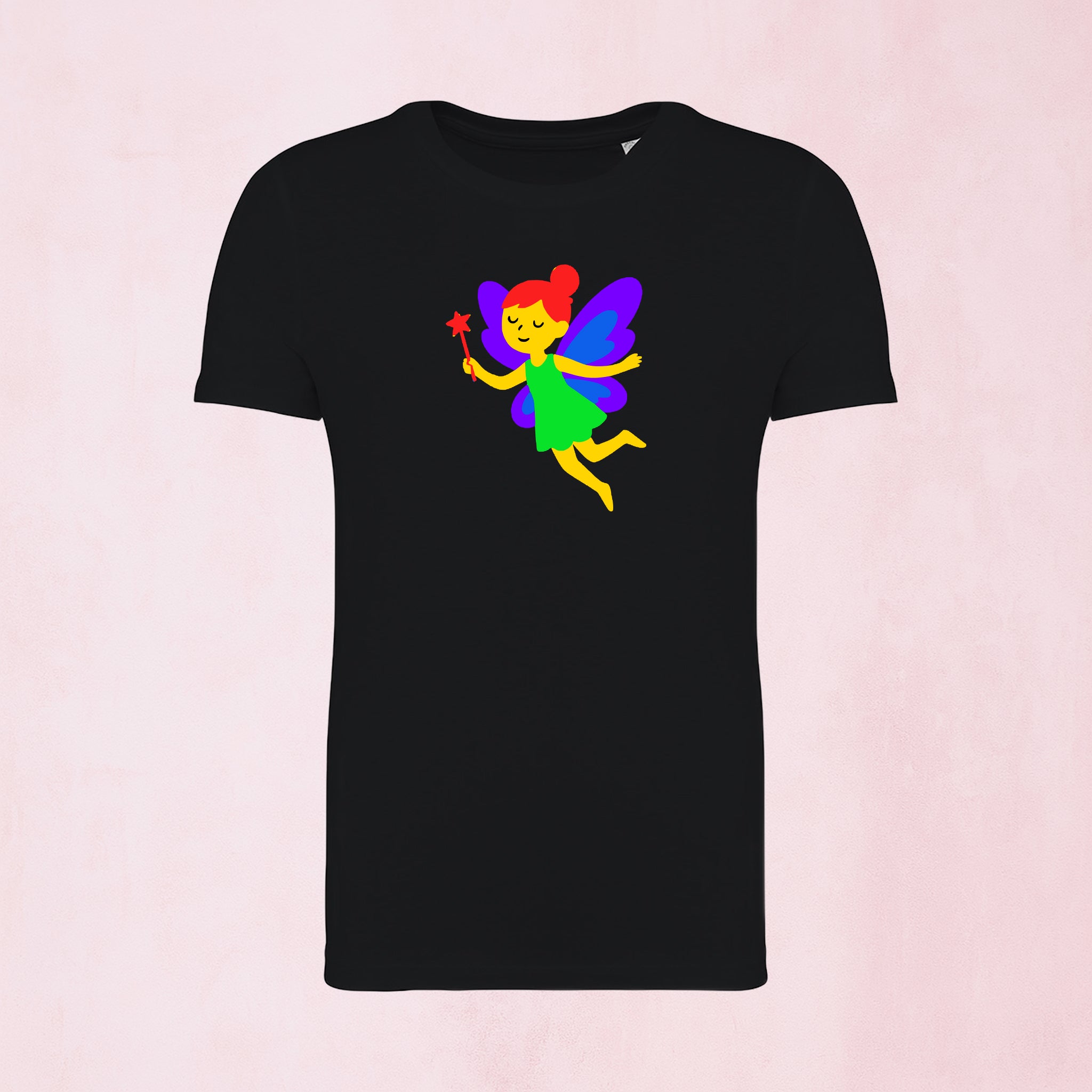 T-shirt med sagolik fe | Regnbåge