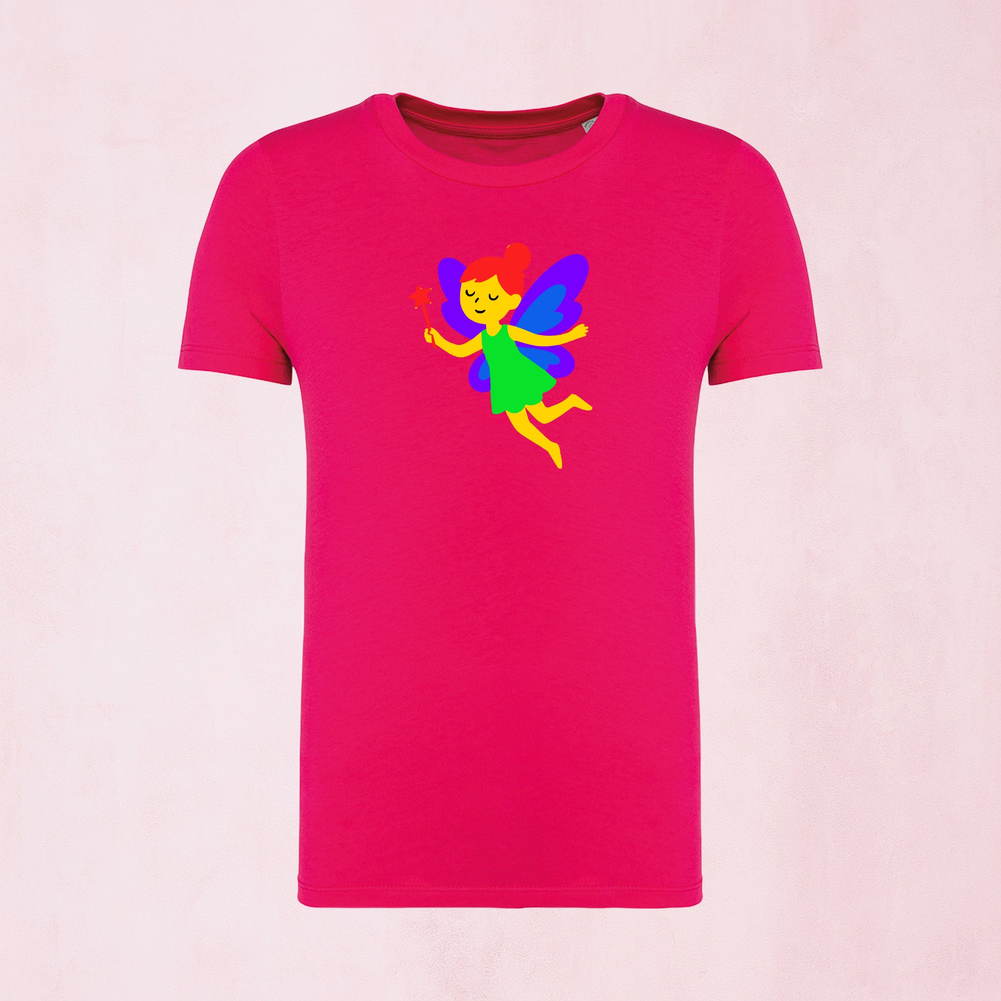 T-shirt med sagolik fe | Regnbåge